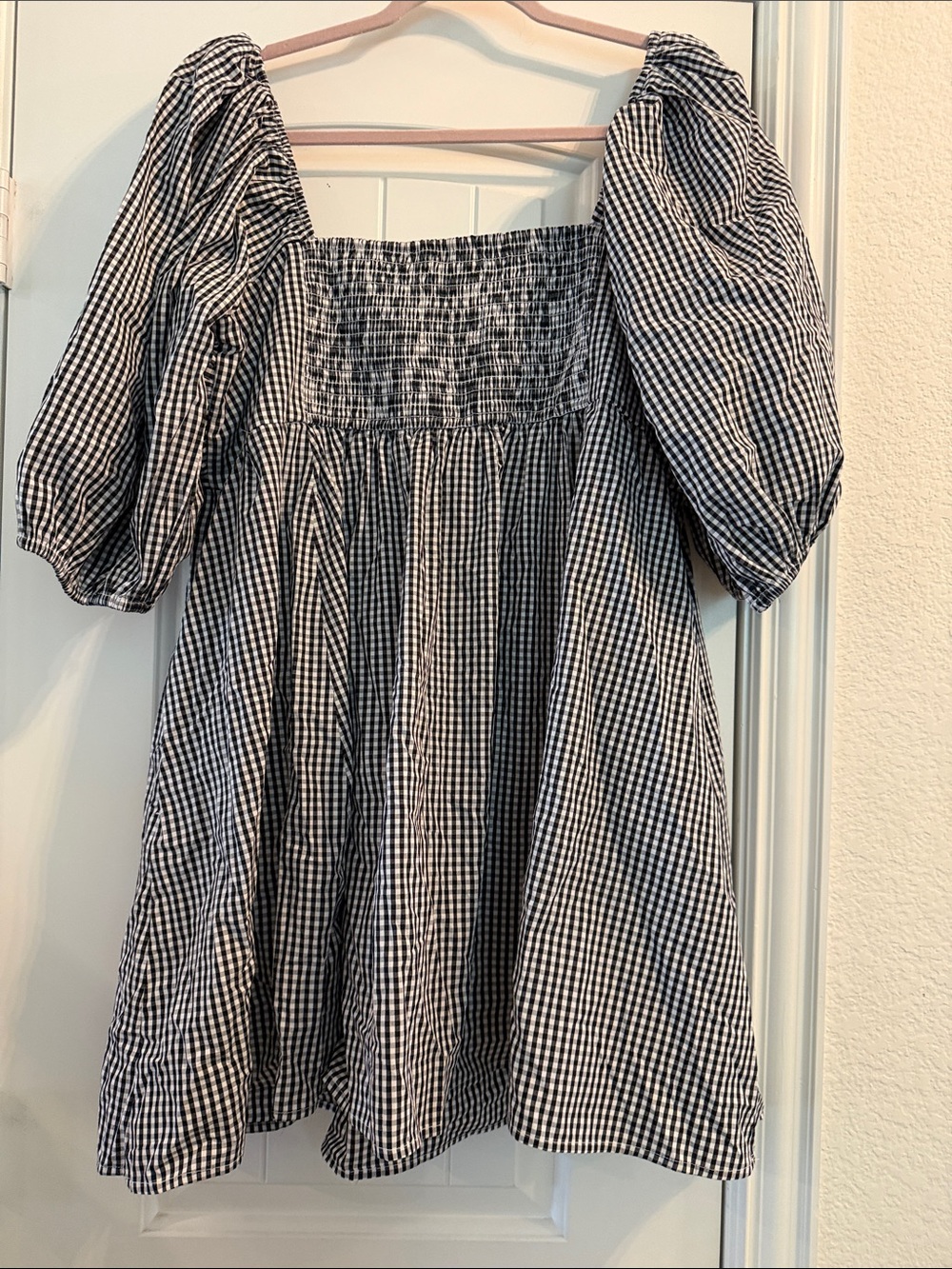 Abercrombie & Fitch Black & White Gingham Puffed Sleeve Mini Dress NWT, Sz XXL - Picture 5 of 5